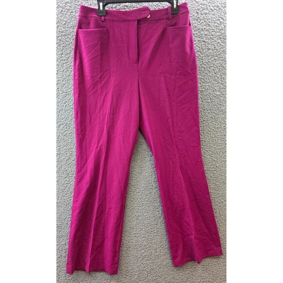 Calvin Klein Petite Luxe Highline Pants Women's 12P Mulberry Hook & Bar Closure - Picture 2 of 15